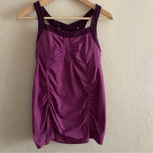 Athleta Burgundy Ruched Maternity Cross Back Tank Workout Yoga Active Wear Top S